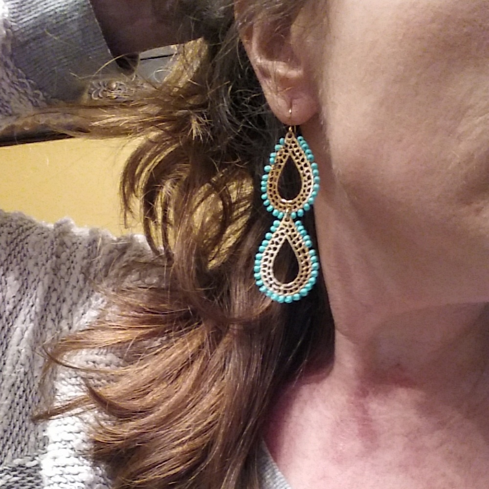 Turquoise and gold earrings